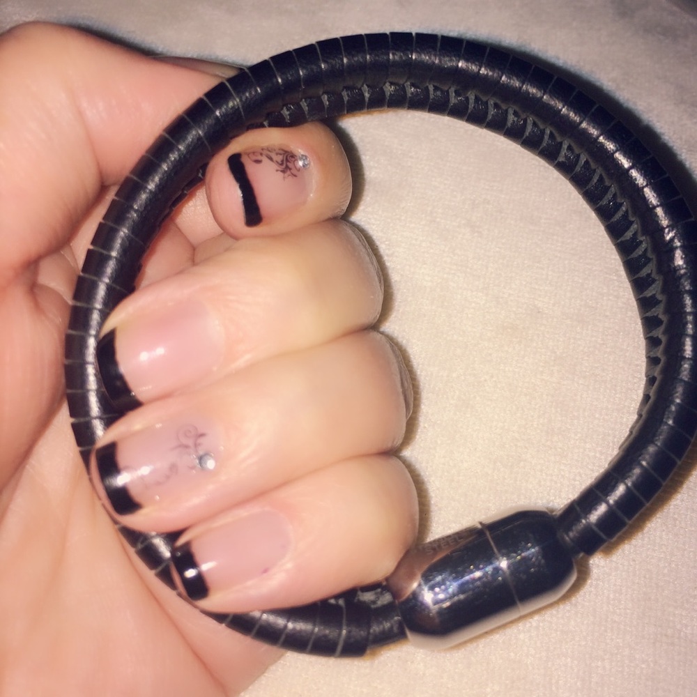 Sterling silver and leather  bracelets
